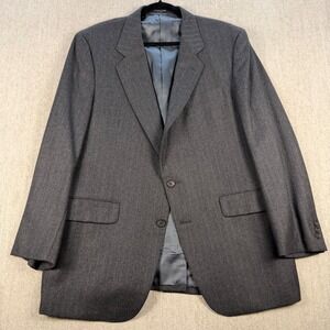 Brookcraft Blazer Men 44R Gray Pinstripe 100% Wool 2-Button Sport Coat Blazer